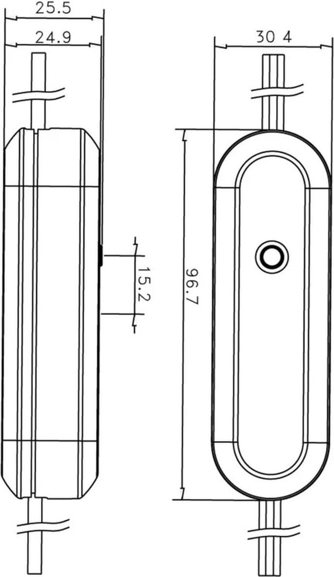 SPL LED Push snoerdimmer 0W tot 50W Push drukknop - wit