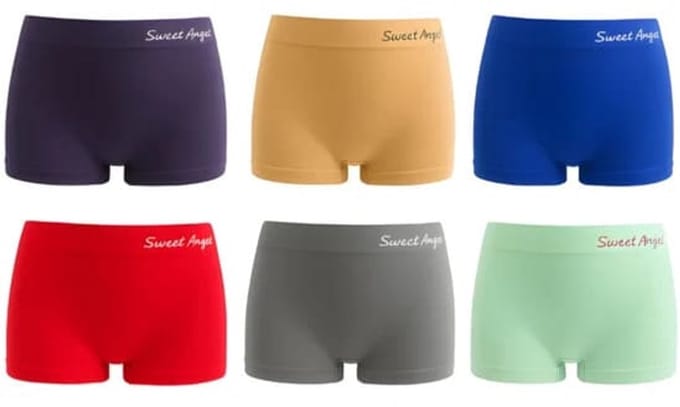 Lage gekleurde dames boxershorts Sweet Angel naadloos 6-pack one size