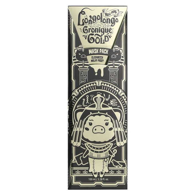Elizavecca, Milky Piggy, Hell-Pore Longorongo Gronic Gold Beauty Mask Pack, 100 ml (3.38 fl oz) black