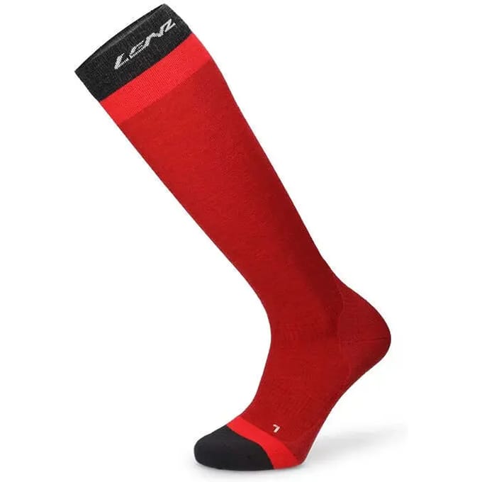 Lenz Merino Compression 1 Lange Sokken Rood EU 39-41