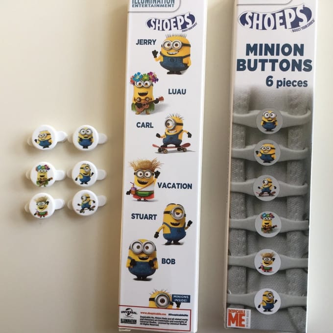 Shoeps - MINION Buttons - Elastische veters - 6 stuks - wit