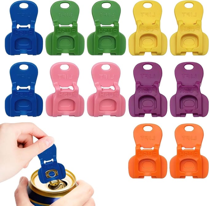 Set van 12 Ringtrek Blikopeners, Plastic Opener voor Frisdrank, Bier, Picknick en Barbecue Accessoires
