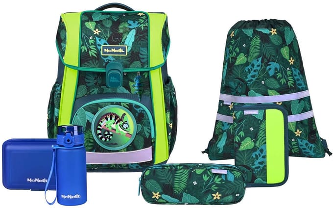 McNeill schooltas Bravo Schoolbag Set 9-delig Tropic groen