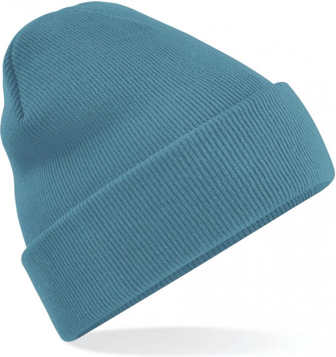 Gebreide muts polyester vintage blauw