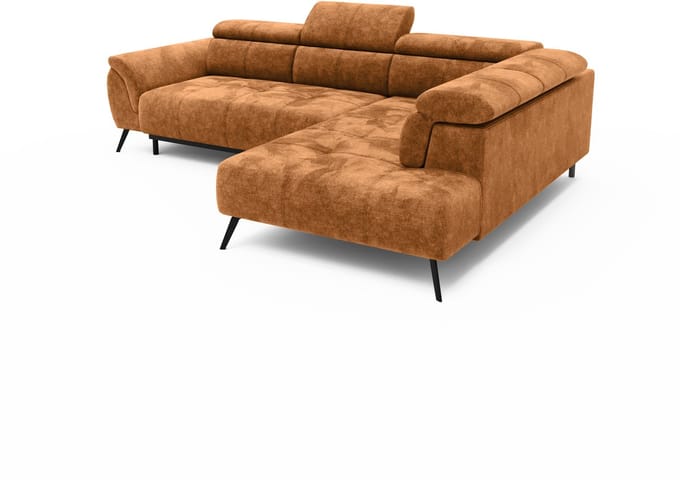 MASSIVMOEBEL24.DE hoekbank roestkleurig 100% polyester 284x208x79 cm SOFAS deels gemonteerd
