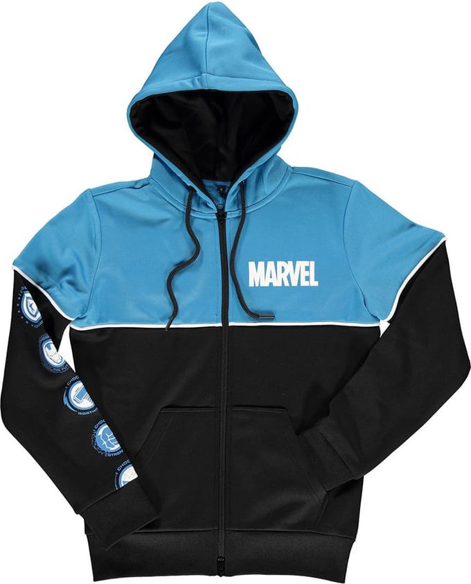Marvel Vest met capuchon -2XL- Icon Technical Zwart/Blauw