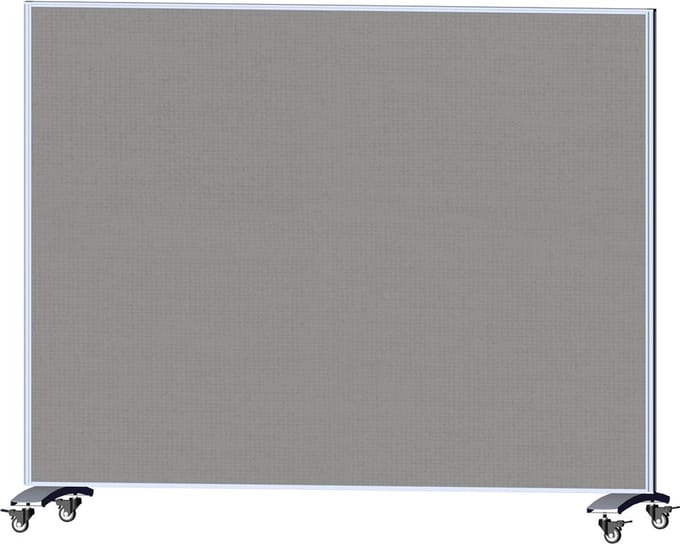 IVOL Mobiele Scheidingswand 160x120 cm - Akoestisch paneel - Whiteboard - Grijs