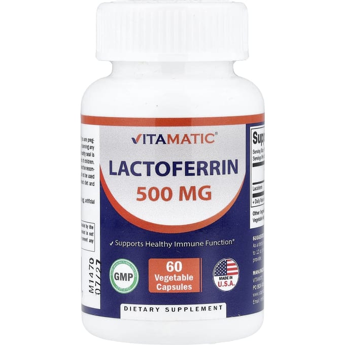 Vitamatic, Lactoferrine, 500 mg, 60 Veggie Capsules