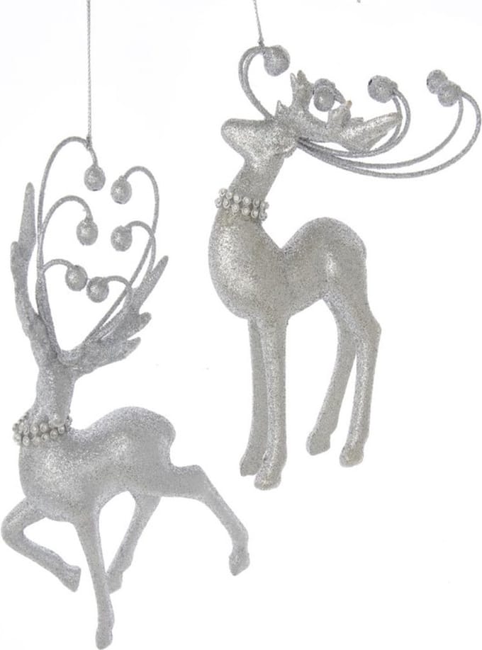 Ornament acryl dier zilver l15 cm Kurt S. Adler