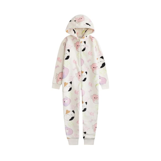 Squishmallows Meisjes Karakter All-Over Print Jumpsuit 13-14 wit