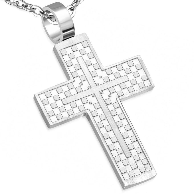 Amanto Ketting Dag - 316L Staal - Kruis - 30x50mm - 60cm