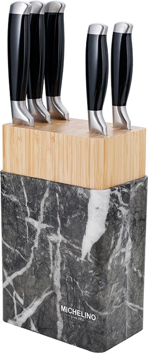Michelino 11278 - Messenblok 6-delig - Marmer/hout