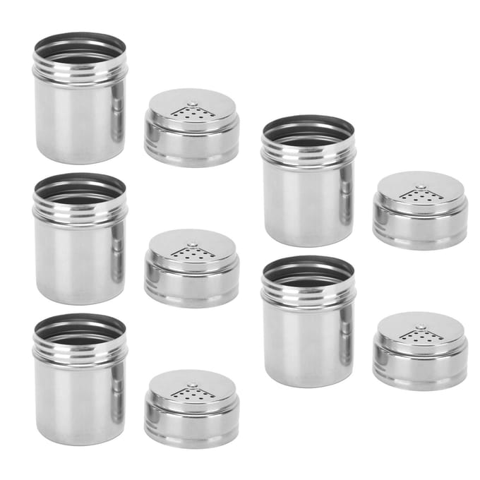 5 STUKS Kruidenfles RVS Kruidenstrooier met Draaideksel Keukenhulpje BBQ-tool white