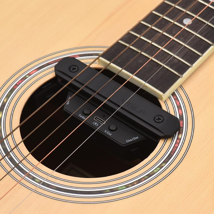 YALP Gitaar Pickup DUBBELE Vibratie Pickup Klankgat Pickup Ruisonderdrukking Resonantie Zonder Boren zwart