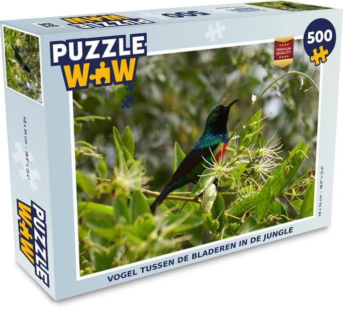 Puzzel Vogel tussen de bladeren in de jungle - Legpuzzel - Puzzel 500 stukjes