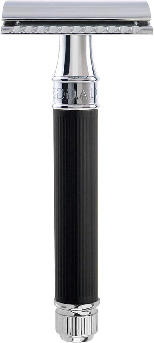 Rubber Coated DE scheermes (zwart) - DE86RC14 Toebehoren voor Mannen