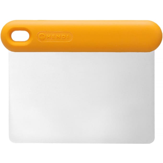 HENDI Heavy-duty deegschraper – flexibel roestvast staal – ergonomische siliconen handgreep – 130x95 mm