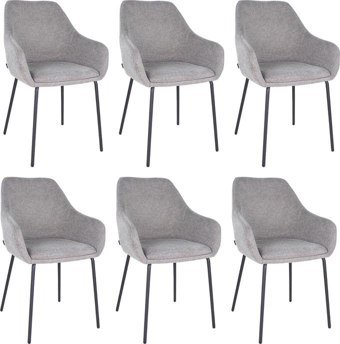 Set van 6 Kick eetkamerstoel Guus - Donkergrijs