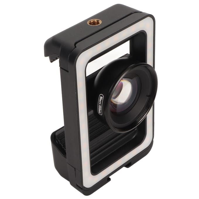 100mm Telefoon Macro Lens Universele Clip 4K HD Draagbare Telefoon Camera Macro Lens met LED Invullicht black