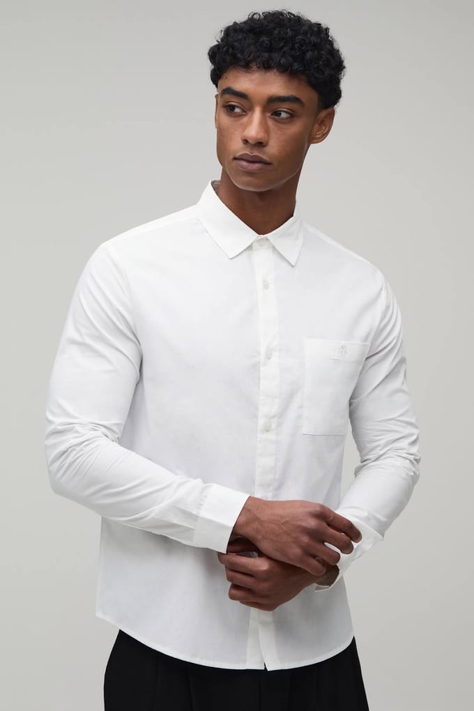 Regular Fit Katoenen Overhemd met Lange Mouwen | White | Size Medium