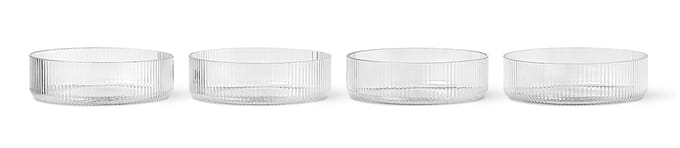 Ferm Living - Ripple - Serveerschaaltjes - Set van 4 - Helder