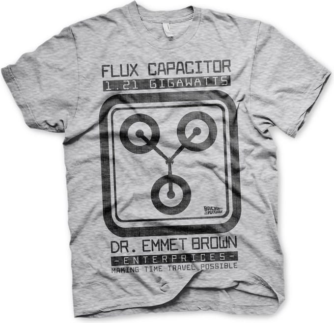Back to the Future Flux Capacit-shirt in heathergrijs