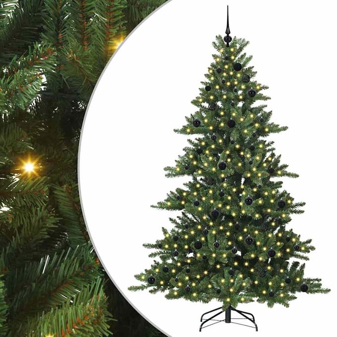 vidaXL - Kunstmatige - Hinged - Kerstboom - Groen - 210 - cm - PVC - en - Staal