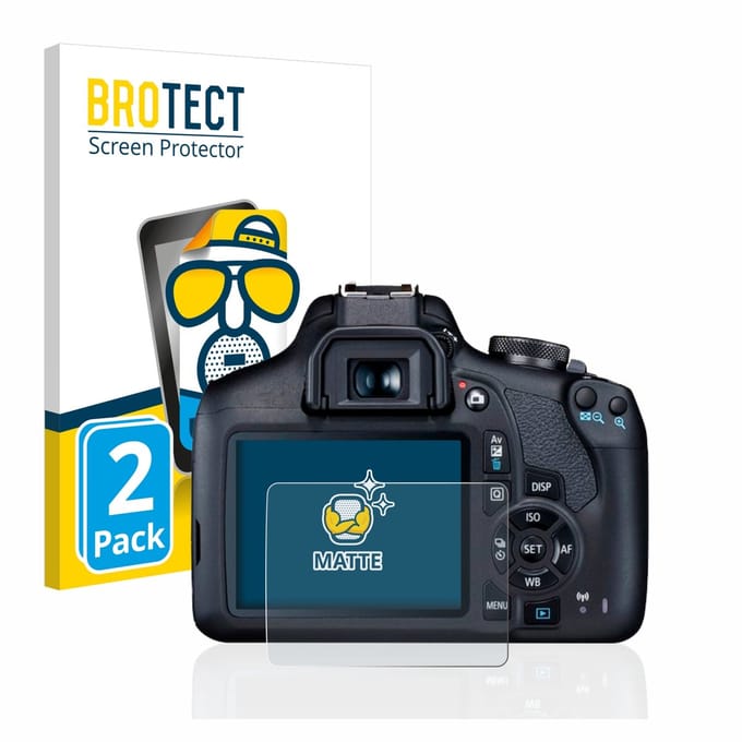 BROTECT - Screenprotector voor Canon EOS 2000D - Folie Beschermfolie matte 2 Stuks