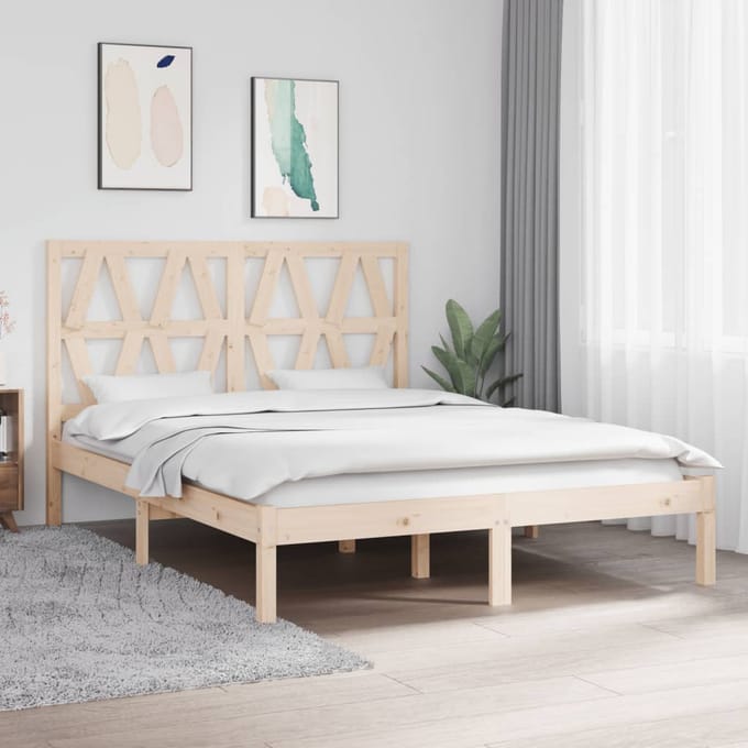 vidaXL - Bedframe - massief - grenenhout - 140x200 - cm