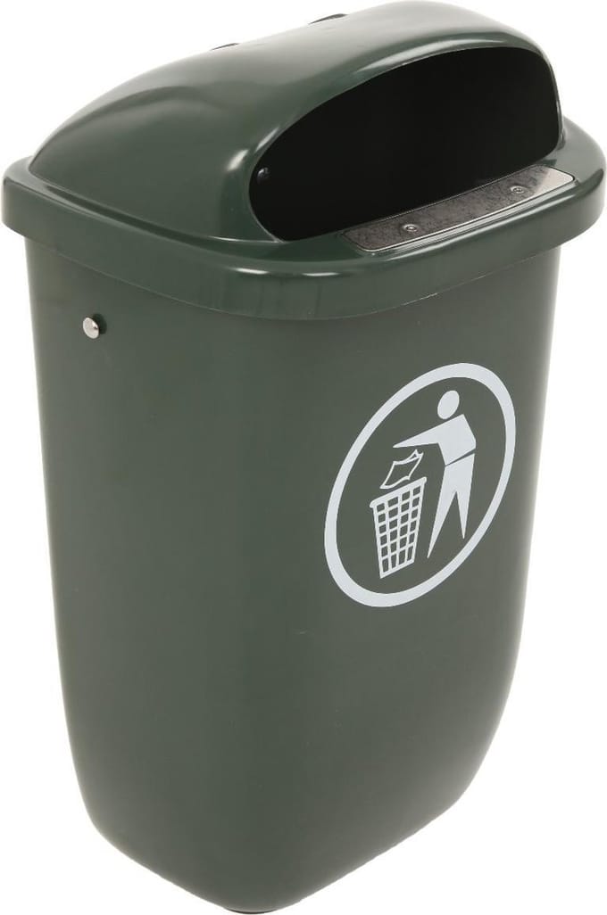 Kunststof buitenafvalbak DIN PK 50 liter groen