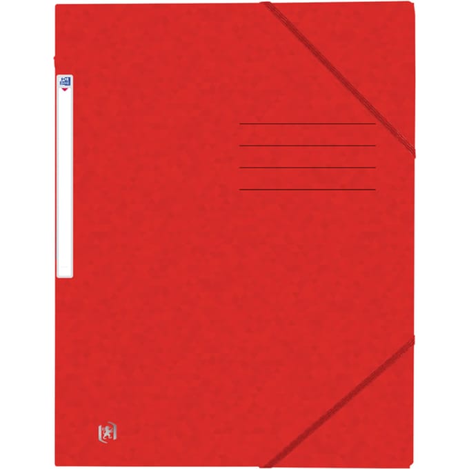 Elastomap Oxford Top File+ A4 3 kleppen 390gr rood