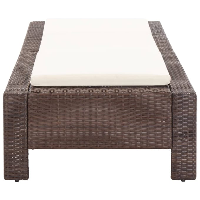 vidaXL - Ligbed - met - kussen - poly - rattan - bruin