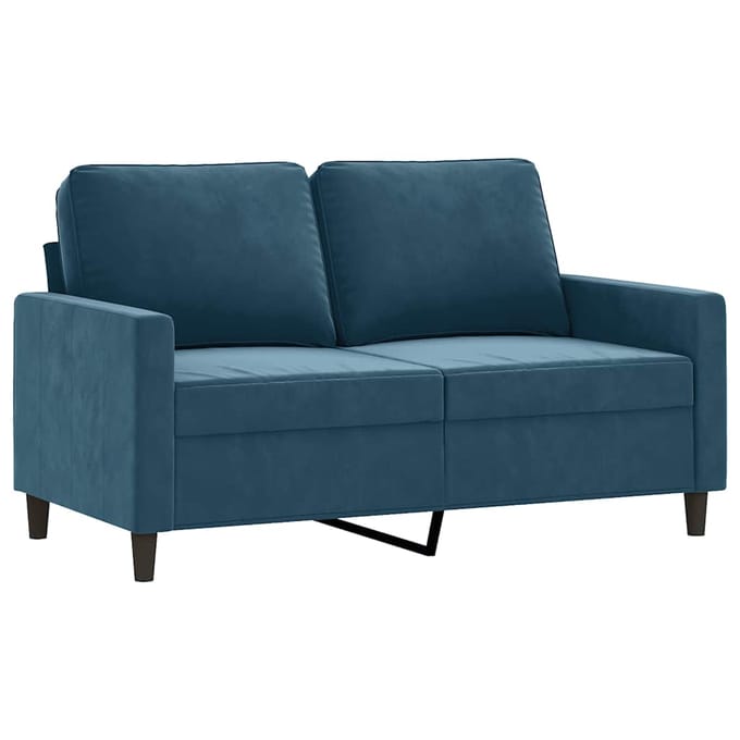 vidaXL - 3-delige - Loungeset - met - kussens - fluweel - blauw