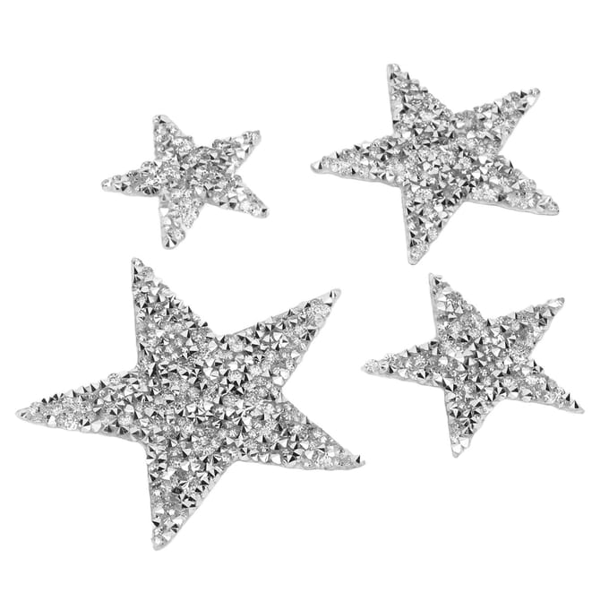 20 stuks strass sterretjes patches, prachtige strijk- en naaipatches voor jassen en tassen white
