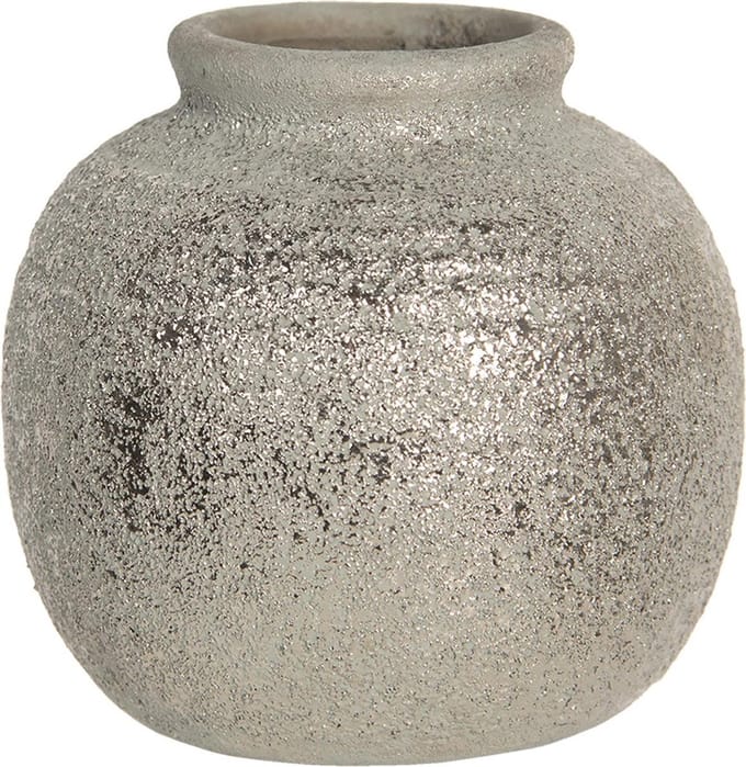 Clayre & Eef Vaas 8 cm Grijs Keramiek