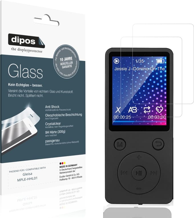 dipos – 2x Pantserfolie geschikt voor Gleisa MPLE-HHL01 | 9H Screenprotector
