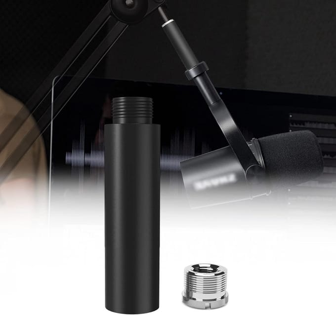 Microfoonstandaard Verlengstuk Zwart Aluminium 5/8 Inch Schroefdraad