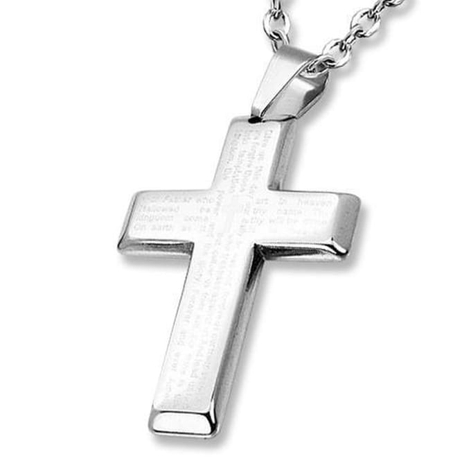 Amanto Ketting Anuar - 316L Staal - Kruis - 50x34mm - 60cm