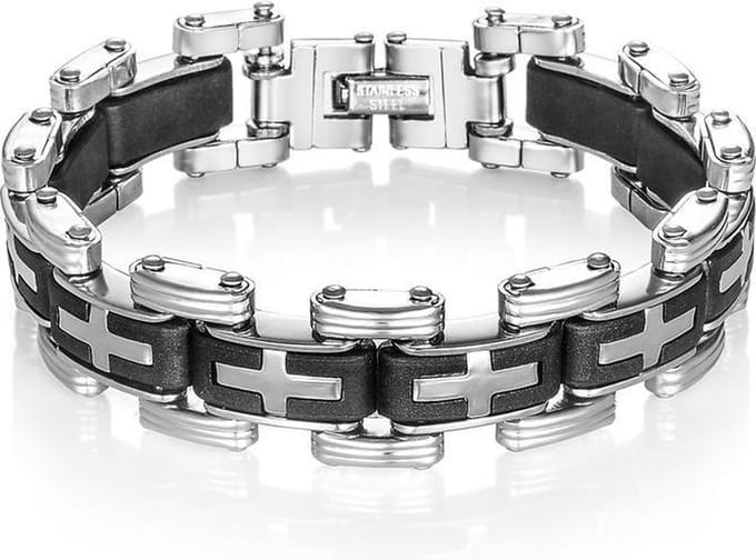 Montebello Armband Rubus - Staal - Rubber -18mm - 21cm