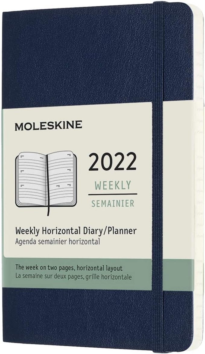 Weekkalender 2022 - 12 maanden horizontale weekplanner in pocketformaat