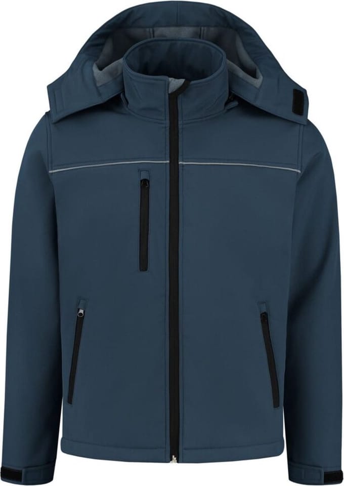 JS Softshell Jas met capuchon - Navy - Maat M - SS100