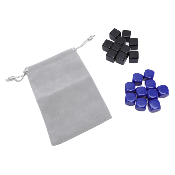 Ensemble de 20 dés vierges 16 mm Plastique léger Résistant aux chocs Dés vierges à 6 faces pour jeux de société gray