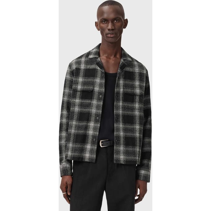 AllSaints Teshio Ls Shirt Black Größe: S | Casual hemden Outlet | Herren | Schwarz