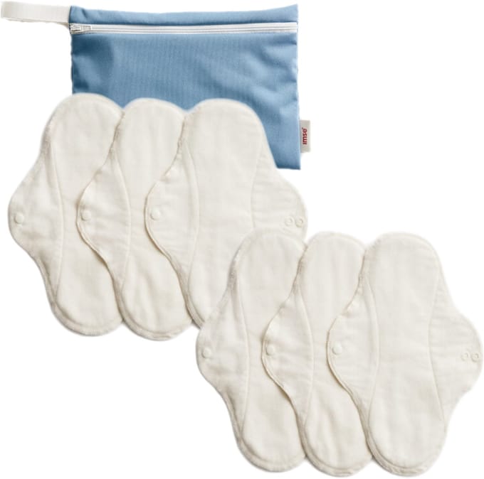 ImseVimse wasbaar maandverband Normaal/dagverband met wetbag - wit - 6 stuks