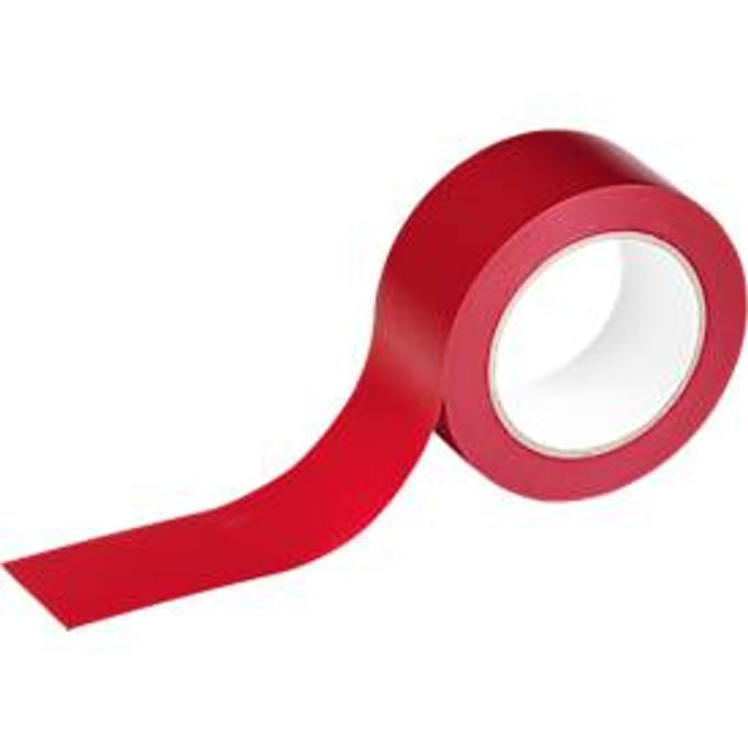 Markeringstape DURALINE BASIC - zacht PVC - 50 mm x 33 m - binnen gebruik - zelfklevend - verwijderbaar - rood