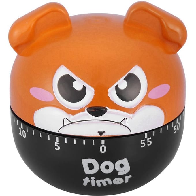 Mechanische Keukentimer Leuke Hond Handmatige Tellers voor Thuis Koken Herinneringshulpmiddel(Bruin) orange