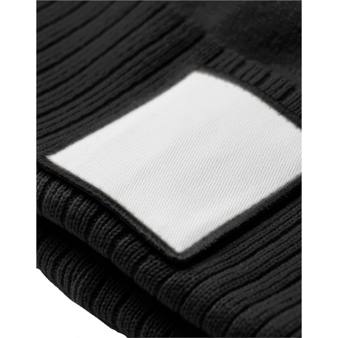 Beechfield Pom Pom Appliqué Patch muts (Zwart/Wit)
