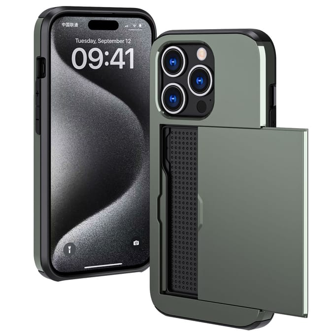 imoshion Hoesje met Pasjeshouder - Geschikt voor Apple iPhone 15 Pro - Donkergroen
