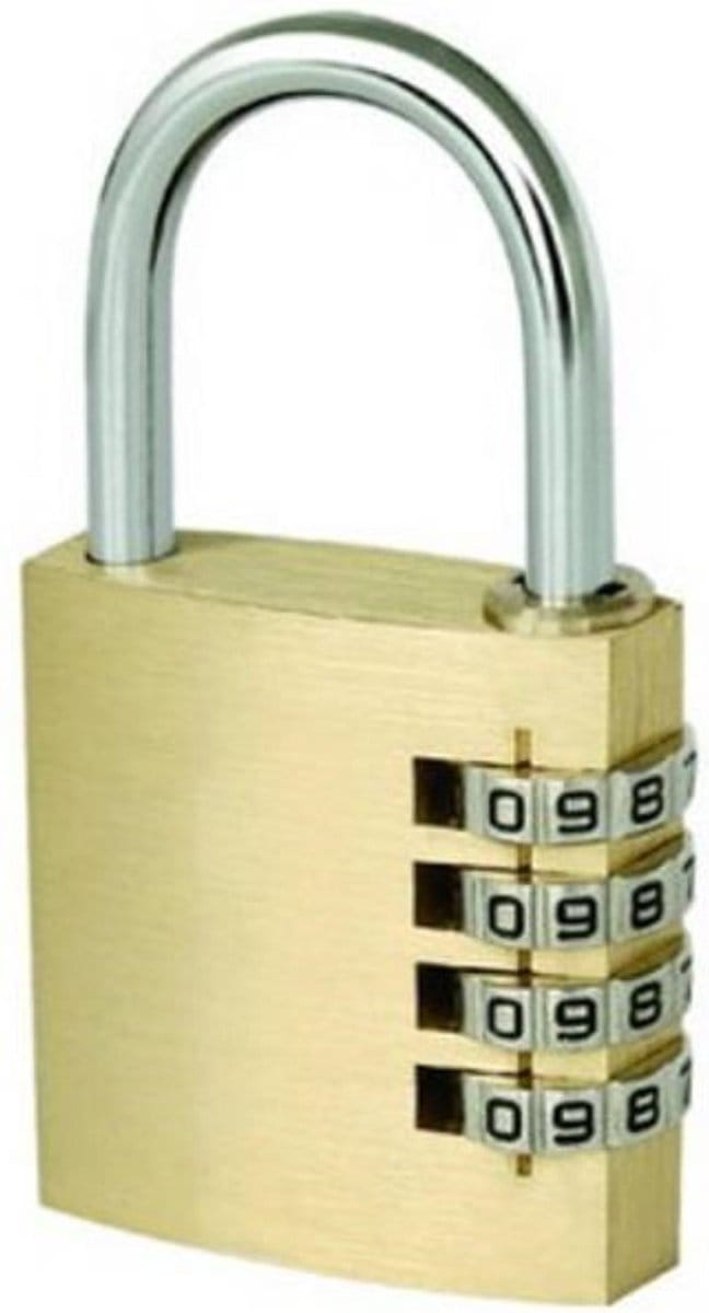 Tri-Circle Hangslot met cijfercode - Staal - 40 mm - 3-cijferige combinatie - Grote buttons