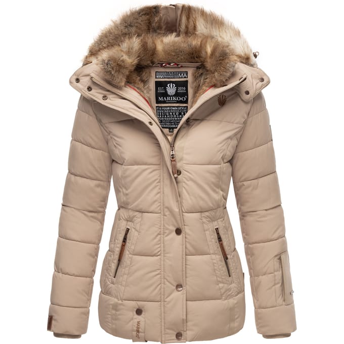 Marikoo dames winterjas Nekoo met imitatiebont capuchon & teddyvoering